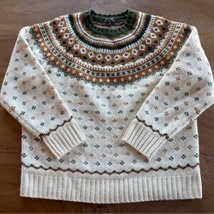 Todd Snyder Fair Isle Sweater - Cream and Brown